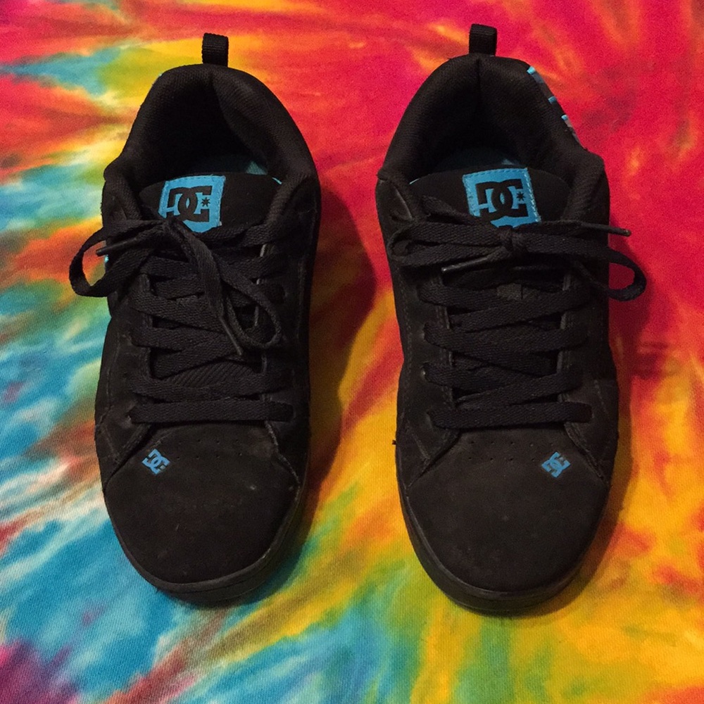 DC Black Turquoise Plaid Court Graffik SE size 8.5